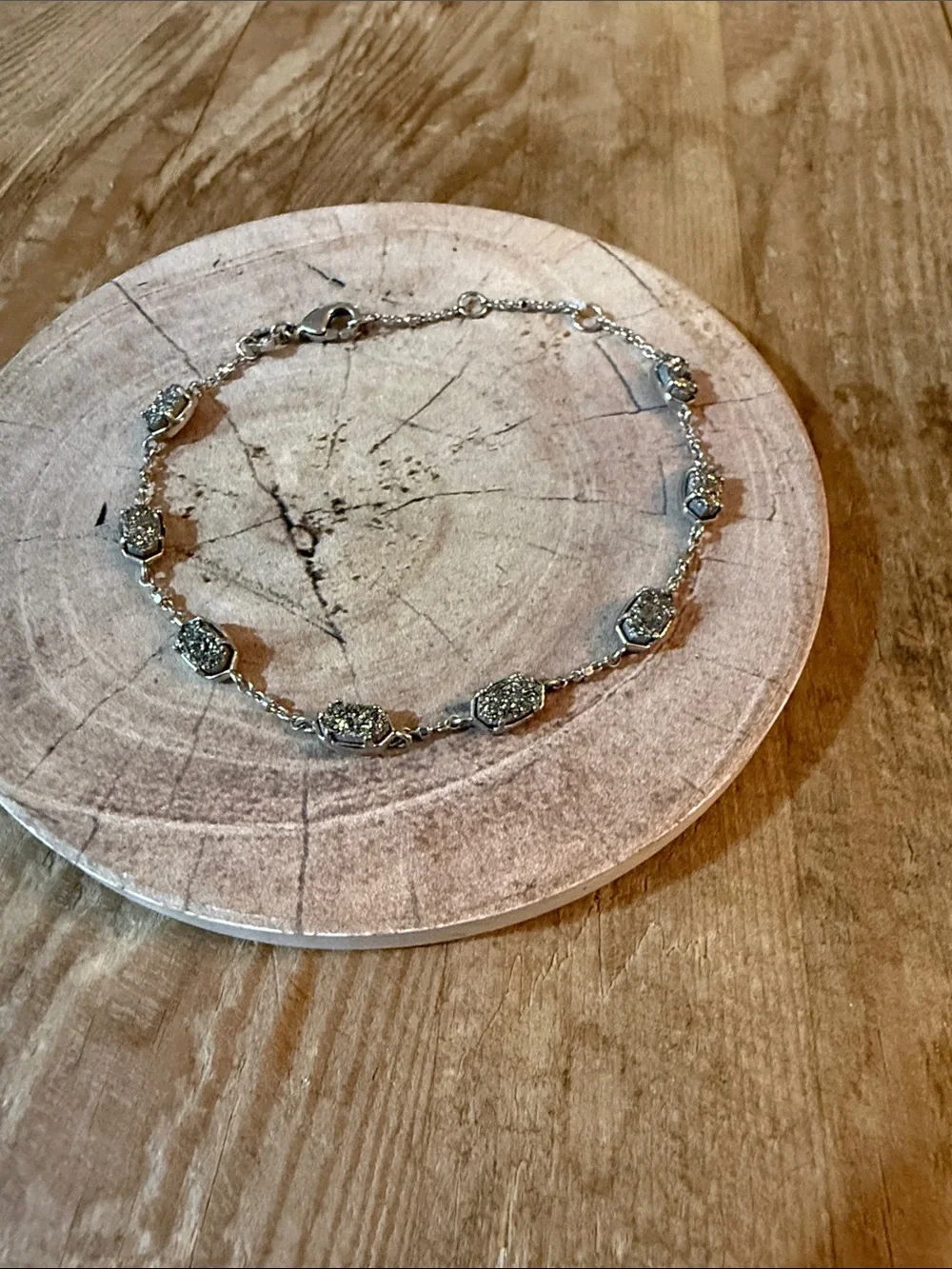 Kendra Scott Silver Druzy Link Bracelet